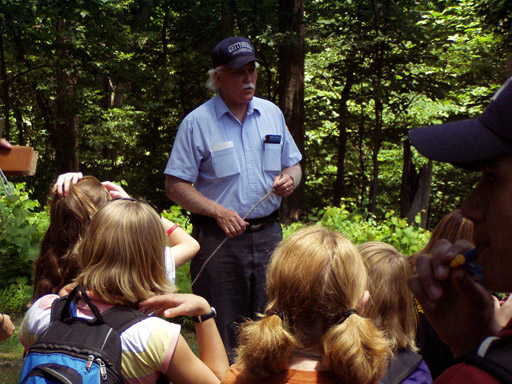 LBG Charlie Fennell and a school group