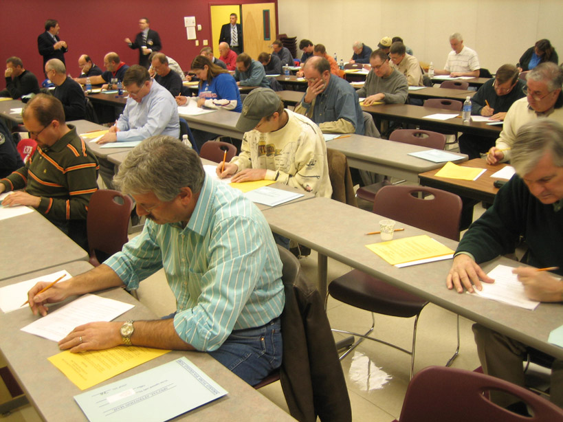 Candidates taking guide exam December 6, 2008